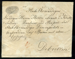 96194 SZOLNOK 1833. Cca. Levél 4Kr Portóval Debrecenbe Küldve ,negatív Bélyegzéssel, Ritkán Látható Szép Minőségben! (80 - ...-1867 Prephilately