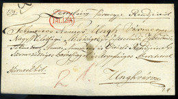 96634 TÁLLYA 1830 Hivatalos, Levél Ungvárra Küldve , Piros Bélyegzéssel  /  TÁLLYA 1830 Official Letter To Ungvár, Red P - ...-1867 Vorphilatelie