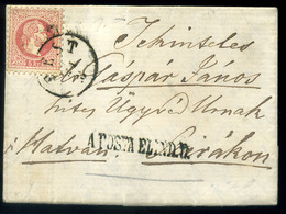 96107 PEST 1867. 5kr-os Levél Szirákra Küldve " A Posta Elind.U." Bélyegzéssel - Used Stamps