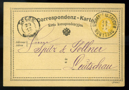 96124 AUSZTRIA 1873. Nowytarg Szép Díjjegyes Levlap Lőcsére Küldve - Gebraucht