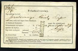 96272 KIRÁLYHELMEC 1867. Feladási Vevény, Igen Ritka Bélyegzéssel - Used Stamps