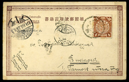 96854 KÍNA 1904. Képeslap Budapestre Küldve - Used Stamps