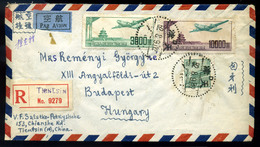 96868 KÍNA 1962. Dekoratív Ajánlott Légi Levél Budapestre Küldve - Lettres & Documents