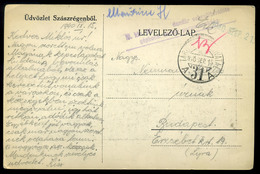 95697 SZÁSZRÉGEN II.VH 1940. Képeslap, Dandár Sebesültszállító Gépkocsi Oszlop Bélyegzéssel - Covers & Documents