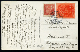 95722 SZENC 1939. Képeslap, Cseh-magyar Vegyes Bérmentesítéssel Budapestre HUNGARY / SLOVAKIA - Lettres & Documents