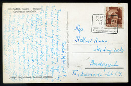 95724 HUSZT 1943. Képeslap, Szép Kétnyelvű Pályaudvari Bélyegzéssel CARPATHO UKRAINE - Covers & Documents