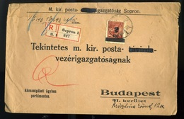 95766 SOPRON 1927. Ajánlott Közszolgálati Levél, Országos Gyermekvédő Liga 2f Bélyeggel Budapestre - Briefe U. Dokumente