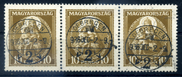 95874 1936. Madonna 10P Hármascsík , Debrecen - Used Stamps