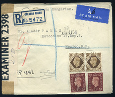 91898 LONDON 1942. Cenzúrázott,légi Boríték Mexikóba Küldve , Tamás Aladárnak, A Szabad Magyarság Emigráns Szerkesztőjén - Covers & Documents