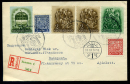 96097 KASSA 1938. Dekoratív,ajánlott Visszatért Levél Budapestre Küldve HUNGARY / SLOVAKIA - Lettres & Documents