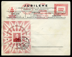 96299 1934 LEHE Blokk Borítékon JUBILEHE  Frankotyp Bélyegzéssel - Lettres & Documents