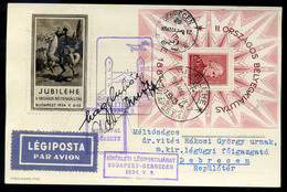 96380 1934.  LEHE Blokk Alkalmi Légi  Levelezőlap, Levélzáróval - Covers & Documents