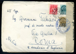 96452 BÁCSBOKOD 1941. Levél Olaszországba Küldve, Kettős Cenzúrával - Lettres & Documents
