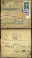 95005 CSEHSZLOVÁKIA 1920. Csomagszállító Podvilkra Küldve, Felezett Bélyeges Portózással! CZECHOSLOVAKIA Bisect Stamp! - Lettres & Documents