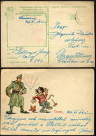 97696 II. VH 1943. Anti-szovjet Propaganda, Illusztrált Tábori Posta Lap Nagytéténybe Küldve  /  WW II. 1943 Anti-Soviet - Covers & Documents