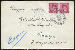 97886 UNGVÁR 1938. Visszatért, Expressz Levél, Cseh Bélyegekkel Budapestre - Lettres & Documents