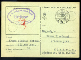 96750 II. VH 1940. Tábori Posta Levlap M.kir. Miskolci VII Honvéd Hadtest Bélyegzéssel - Covers & Documents