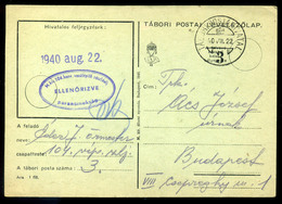 96751 II. VH 1940. Tábori Posta Levlap M.kir. 104 Honvéd  Vasútépítő Zászlóalj Bélyegzéssel - Lettres & Documents