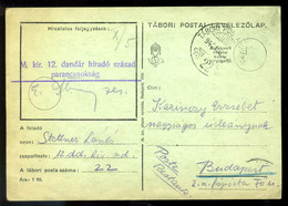 96753 II. VH 1940. Tábori Posta Levlap Dandár Híradó Század Bélyegzéssel - Covers & Documents