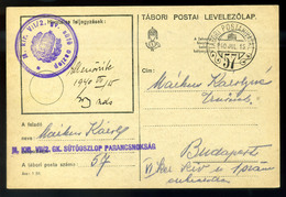 96754 II. VH 1940. Tábori Posta Levlap Sütő Oszlop Bélyegzéssel - Lettres & Documents