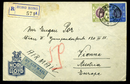 96852 HONGKONG  1935. Dekoratív Légi Levél Bécsbe Küldve - Covers & Documents