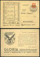 98083 BUDAPEST 1937. Gloria Zászlóvállalat, Dekoratív Reklám Levelezőlap - Covers & Documents