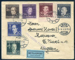 98123 AUSZTRIA 1937. Dekoratív Bérmentesítésű Légi Levél Kaposvárra Küldve - Lettres & Documents