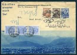 98107 AUSZTRIA 1936. Karnten Dekoratív Képes Boríték Budapestre Küldve, 3*12f Portózással - Covers & Documents