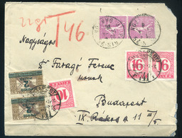 98133 FRANCIAORSZÁG 1927. Levél Budapestre Küldve, Vegyes öt Bélyeges Portózással - Lettres & Documents