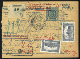 98102 KEVERMES 1922. Érdekes Csomagszállító, Bárczázó Állomás Bélyegzéssel "legnagyobb óvatossággal Kézbesítendő" Budape - Lettres & Documents