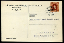 95821 SZEGED 1947. Délvidéki Sportrepülő Egyesület , Régi Levlap - Lettres & Documents