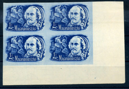 96154 1948. Shakespeare 1f Vágott ívszéli Négyes Tömb - Unused Stamps