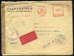 98130 AUSZTRIA 1952. Francotyp Expressz , Cenzúrázott Levél Budapestre Küldve - Covers & Documents