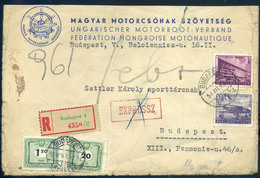 98151 BUDAPEST 1958. Magyar Motorcsónak Szövetség, Helyi Levél Portózva - Covers & Documents