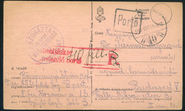 97879 BUDAPEST 1946.08.29. Levlap, Börtön Cenzúrával 40f Portózással, Az Inflációs Korban Használt Portó Bélyegzéssel.ér - Lettres & Documents