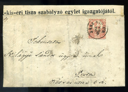 96360 JÁSZKISÉR 1871. 5Kr-os Levél Jászkiséri Tisza Szabályzó Egylet Pestre Küldve - Used Stamps