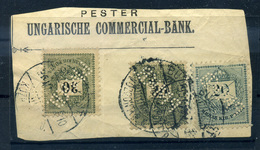 95896 Krajcáros Kivágás, Céglyukasztásos Bélyegekkel - Used Stamps