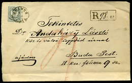 96276 SZÁNTÓ 1880. Ajánlott 20kr-os Levél Budapestre Küldve - Used Stamps