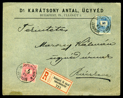96280 BUDAPEST 1895. Dekoratív, Vegyes Bérm. Ajánlott Levél Ráckevére Küldve - Used Stamps