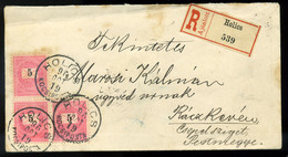 96328 HOLICS 1896. Szép 3*5Kr-os Ajánlott Levél Ráckevére Küldve - Used Stamps