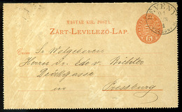 96428 DÉVÉNY 1891. Zárt Díjjegyes Levlap Pozsonyba Küldve - Used Stamps
