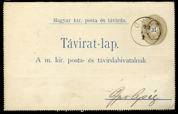 96431 GYŰGY /  Dudinc 1893. Kiegészített Díjjegyes Távirat Lap Ipolyságra Küldve - Used Stamps