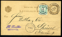 96702 SZIGETVÁR 1893. Kiegészített Díjjegyes Levlap Svájcba Küldve , Levélposta Luxus Bélyegzéssel. Szép!  /  SZIGETVÁR  - Used Stamps