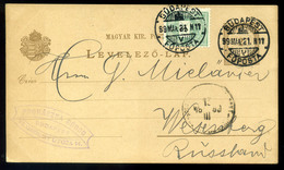 96710 BUDAPEST 1899. Kiegészített Díjjegyes Levlap Wesenbergbe , Észtországba Küldve. Ritka!  /  BUDAPEST 1899 Uprated S - Used Stamps