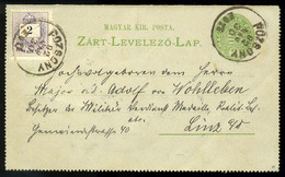 96723 POZSONY 1892. Kiegészített , Zárt Díjjegyes Levlap Linzbe Küldve  /  POZSONY 1892 Uprated Sealed Stationery P.card - Used Stamps