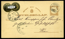 96686 BUDAPEST 1875. Díjjegyes Levlap Posner Károly Céges Levélzárójával Bécsbe Küldve. Szép! - Used Stamps