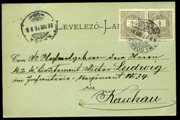 96715 MISKOLC 1898. Régi Képeslap, 1kr Párral  /  MISKOLC 1898 Vintage Pic. P.card 1Kr Pair - Used Stamps