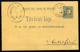 96718 OZORA / UZDIN / ÚJOZORA 1889. 20Kr+2 * 2Kr-ral Kiegészített 35kr Os Díjjegyes Távirat Lap Antalvára Küldve. Szép!  - Used Stamps