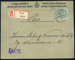 97193 FIUME 1895. Szép Ajánlott Levél Pécsre Küldve - Used Stamps