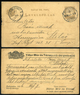 97682 BUDAPEST 1896. Tiller Mór  Egyenruha Készítő Cégnyomásos Díjjegyes Levlap Boszniába Küldve  /  BUDAPEST 1896 Mór T - Used Stamps